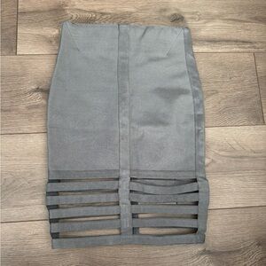 Silver/Grey Akira bandage skirt with cage detail - size small